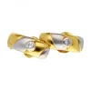 Pendientes de oro y oro blanco 18 kl con diamante