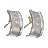Pendientes en oro blanco 18 K con diseño y circonitas