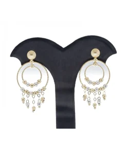 Pendientes largos con diseño oro amarillo 18kl