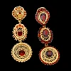Pendientes largos con zirconitas de color oro amarillo 18kl