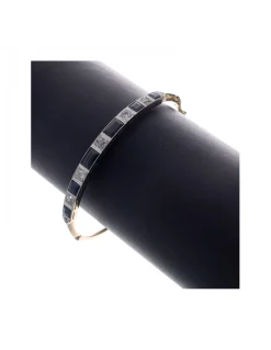 Pulsera de oro amarillo 18 K con diseño zafiros y brillantes