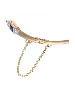 Pulsera de oro amarillo 18 K con diseño zafiros y brillantes