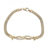 Pulsera de Oro amarillo con diseño de Infinito y Circonitas