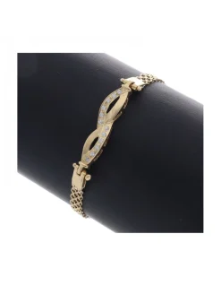 Pulsera de Oro amarillo con diseño de Infinito y Circonitas