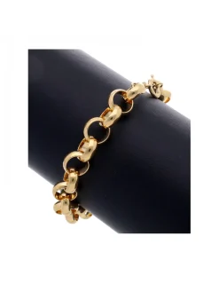 Pulsera de Oro amarillo con diseño de eslabones Rolo