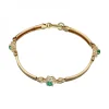 Pulsera de Oro amarillo 18K con diseño semirrígido y Circonitas