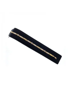 Pulsera de Oro amarillo 18K con diseño Semirrígido y Circonitas
