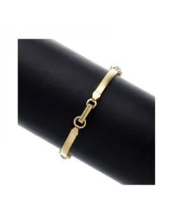 Pulsera de Oro amarillo 18K con diseño semirrígido y Circonitas