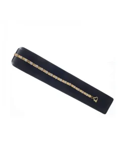 Pulsera de oro amarillo 18K con diseño y circonitas