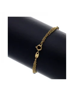 Pulsera de Oro amarillo 18K con diseño de eslabones, Bolas de Oro y Onix