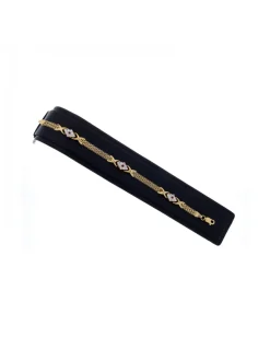 Pulsera de Oro amarillo 18K con diseño y Circonitas
