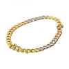 Pulsera de Oro amarillo, rosa y blanco, con diseño de eslabones barbados