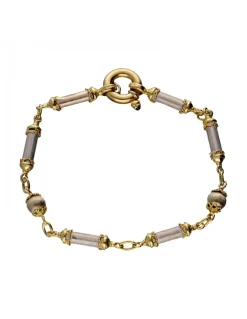 Pulsera de Oro amarillo y blanco con diseño semirrígida