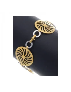 Pulsera de Oro amarillo y blanco con diseño de Eslabones en Espiral