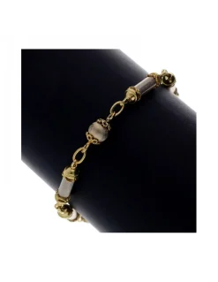 Pulsera de Oro amarillo y blanco con diseño semirrígida