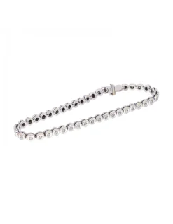 Pulsera de oro blanco 18 kl con diamantes