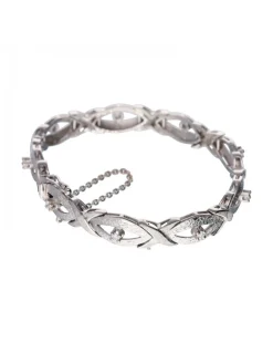 Pulsera de Oro blanco con diseño semirrígido y Brillantes