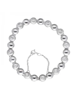 Pulsera Reviere de oro blanco 18K con diseño y brillantes