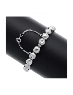 Pulsera Reviere de oro blanco 18K con diseño y brillantes