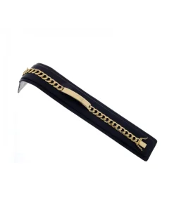 Pulsera tipo Esclava de Oro amarillo con eslabones Barbados 6 caras