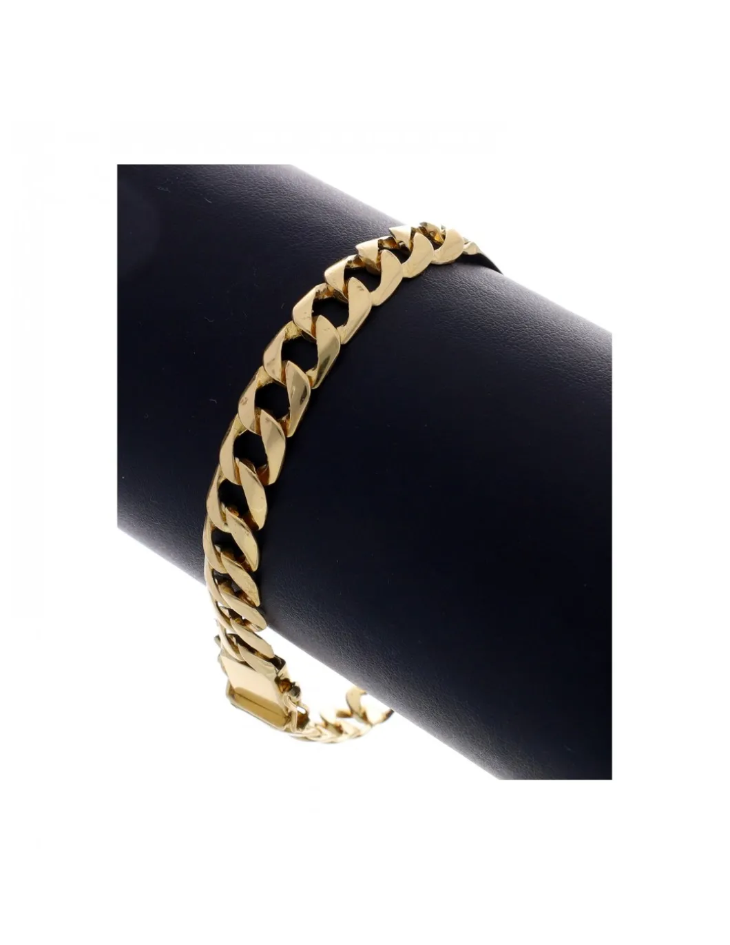 Pulsera tipo Esclava de Oro amarillo con eslabones Barbados 6 caras