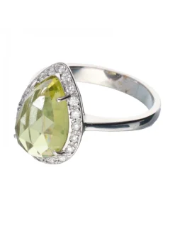 18 quilates Oro - Anillo - 6.21 ct Cuarzo - Diamantes