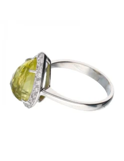 18 quilates Oro - Anillo - 6.21 ct Cuarzo - Diamantes