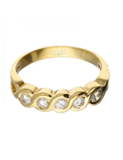 18 quilates Oro amarillo - Anillo - 0.03 ct Diamante