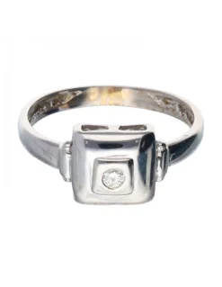 18 quilates Oro blanco - Anillo - 0.02 ct Diamante