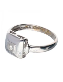 18 quilates Oro blanco - Anillo - 0.02 ct Diamante