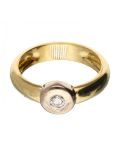 18 quilates Oro, Oro amarillo, Oro blanco - Anillo Diamante