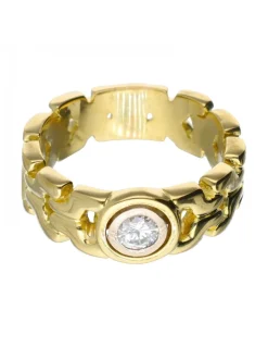 18 quilates Oro, Oro amarillo - Anillo - 0.16 ct Diamante