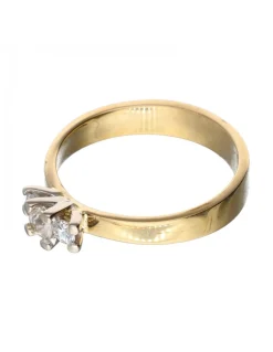 18 quilates Oro, Oro amarillo, Oro blanco - Anillo - 0.10 ct Diamante - Diamantes