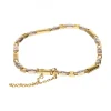 18 quilates Oro, Oro amarillo, Oro blanco - Pulsera tobillera - 0.01 ct Diamante