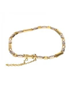 18 quilates Oro, Oro amarillo, Oro blanco - Pulsera tobillera - 0.01 ct Diamante