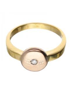 18 quilates Oro, Oro amarillo, Oro rosa - Anillo - 0.01 ct Diamante