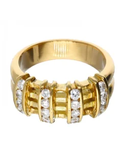 18 quilates Oro, Oro amarillo - Anillo - 0.02 ct Diamante