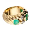 18 quilates Oro, Oro amarillo - Anillo - 0.68 ct Esmeralda - Diamantes