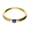 18 quilates Oro, Oro amarillo - Anillo - 0.13 ct Zafiro
