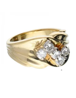 18 quilates Oro, Oro amarillo - Anillo - 0.11 ct Diamante