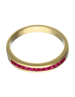 18 quilates Oro, Oro amarillo - Anillo - Rubíes