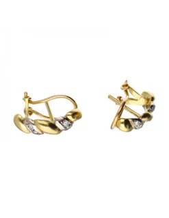 18 quilates Oro, Oro amarillo, Oro blanco - Pendientes - 0.01 ct Diamante
