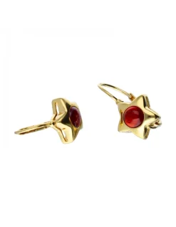 18 quilates Oro, Oro amarillo - Pendientes - 0.40 ct Granate