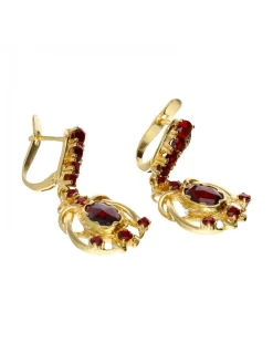 18 quilates Oro, Oro amarillo - Pendientes - 1.07 ct Rubíes - Rubíes
