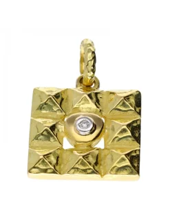 18 quilates Oro, Oro amarillo - Colgante - 0.03 ct Diamante