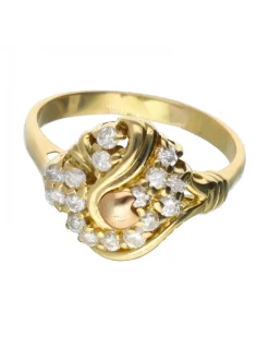 18 quilates Oro, Oro amarillo, Oro rosa - Anillo - 0.01 ct Diamante