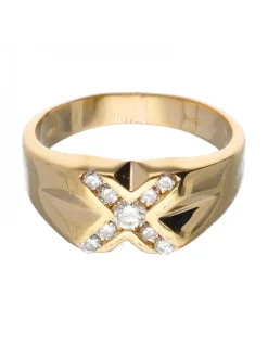 18 quilates Oro, Oro amarillo - Anillo - 0.15 ct Diamante - Diamantes