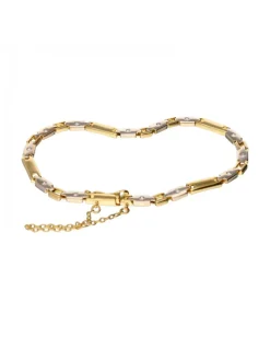 18 quilates Oro, Oro amarillo, Oro blanco - Pulsera tobillera - 0.01 ct Diamante