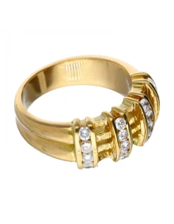 18 quilates Oro, Oro amarillo - Anillo - 0.02 ct Diamante