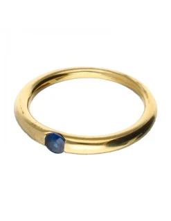 18 quilates Oro, Oro amarillo - Anillo - 0.13 ct Zafiro